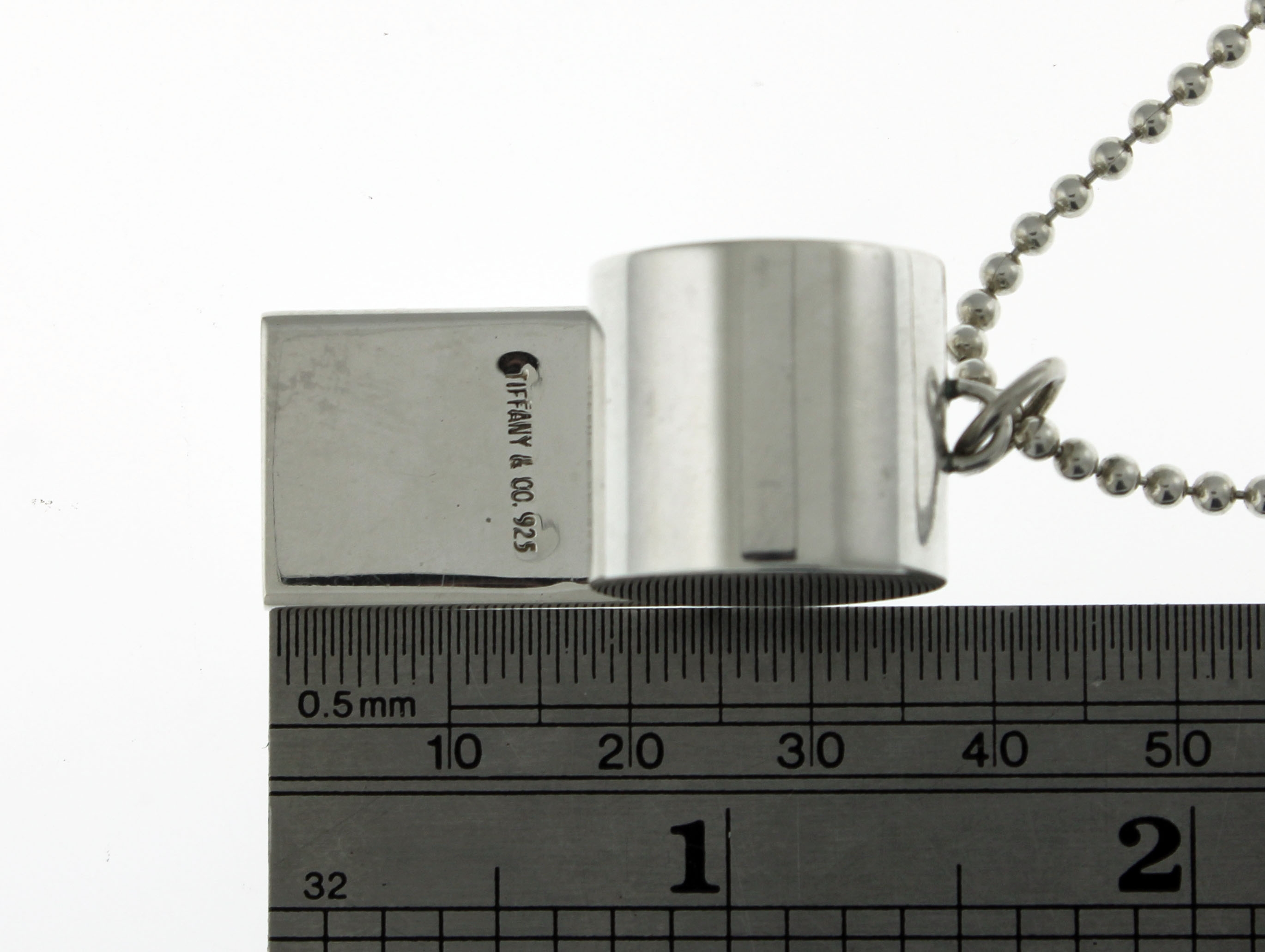 Vintage Tiffany & Co Sterling Silver Whistle Pendant Beaded Chain