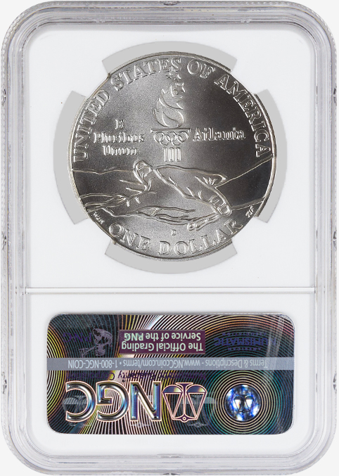 1995 P $1 XXVI Olympics Cycling Commemorative Silver Dollar NGC PF69 UC