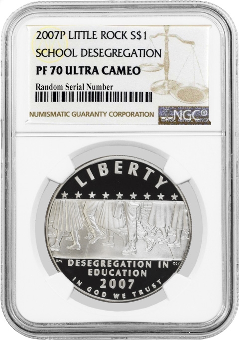 2007 BU Little Rock Central High School US Mint Commemorative Silver Dollar Coin