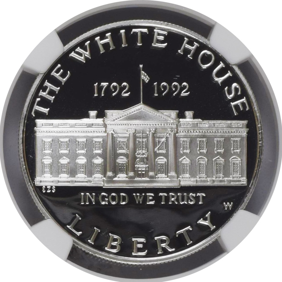 1992 W $1 White House 200th Anniversary Commemorative Silver Dollar NGC PF70 UC