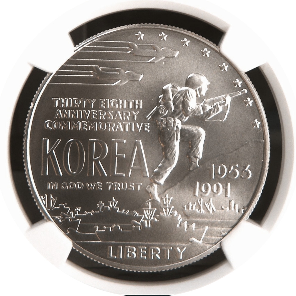 1991-D US Korean War Commemorative BU Silver Dollar NGC MS69