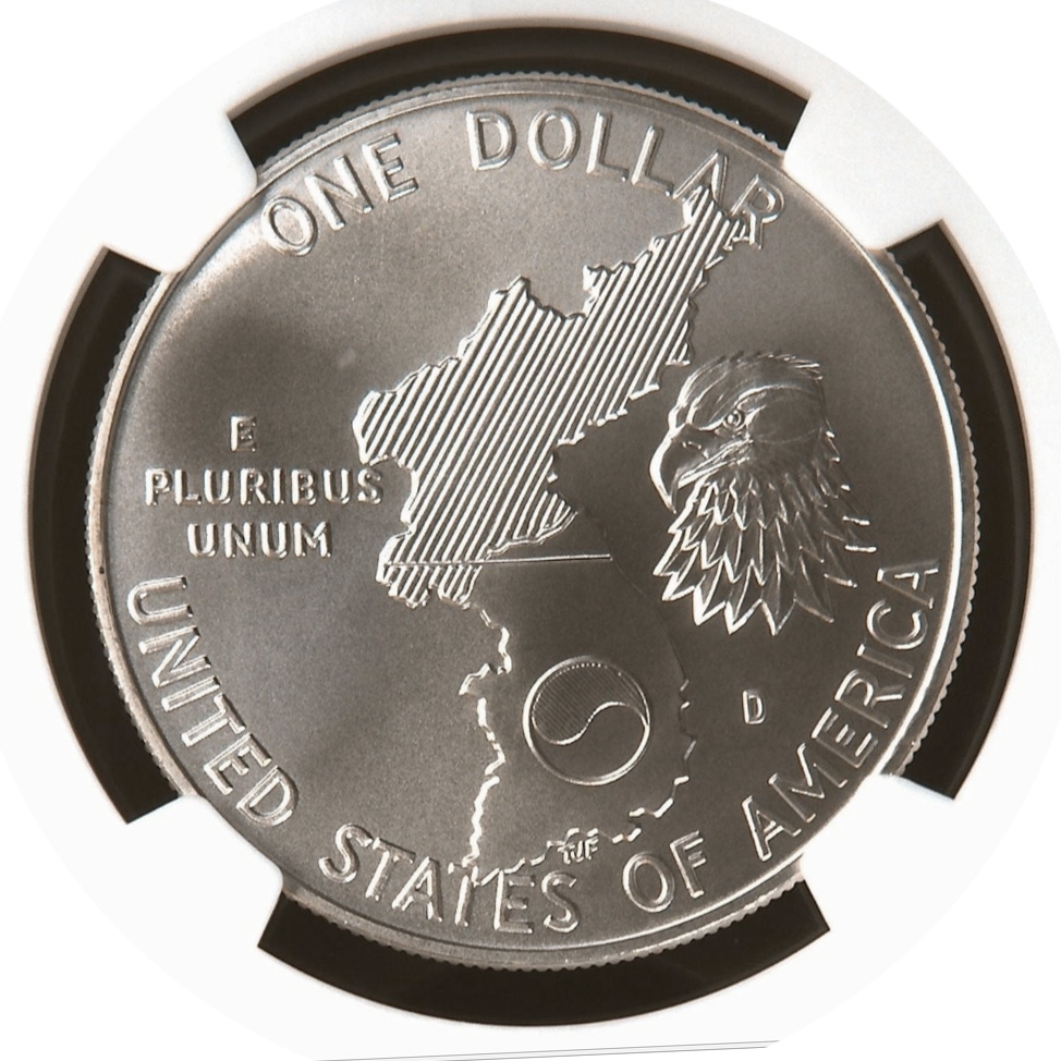 1991-D US Korean War Commemorative BU Silver Dollar NGC MS69