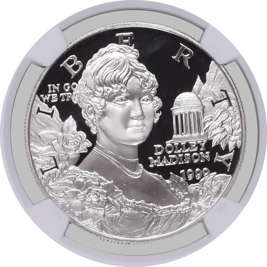1999 P $1 Dolley Madison Commemorative Silver Dollar NGC PF70 UC