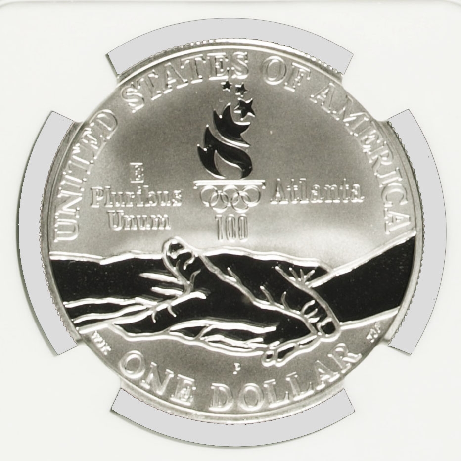 1995 P $1 XXVI Olympics Cycling Commemorative Silver Dollar NGC PF69 UC