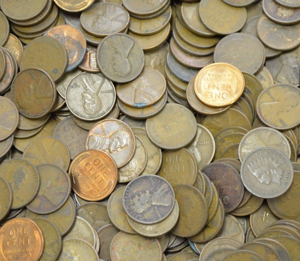 Wheat Penny Bag of 500 Wheat Cents includes steels,